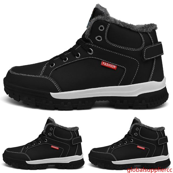 

drop shipping lace cool designer pattern2 soft black plush good man boy men boots mens sneakers boot trainers outdoor walking shoes