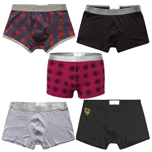 

men's personality men's elastic cotton life year four-legged boxer elastic cotton underwear underpants underpants fashion, Black;white