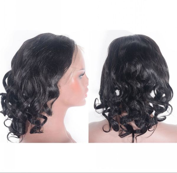 

парики фронта шнурка человеческих волос парики фронта шнурка шнурка человеческих волос 12 дюймов девственницы индийские пре выщипанные волос, Black;brown