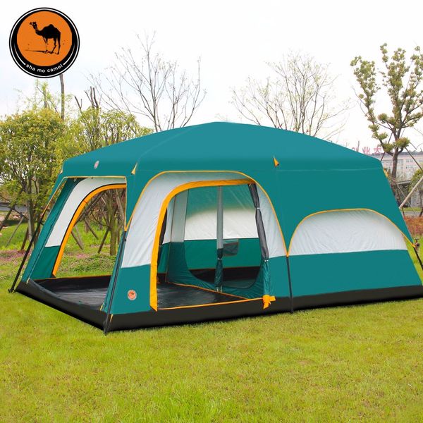 

6 8 10 12 person 2 layer outdoor 2 bedroom 1 living rooms anti rain family base hiking outdoor camping tent