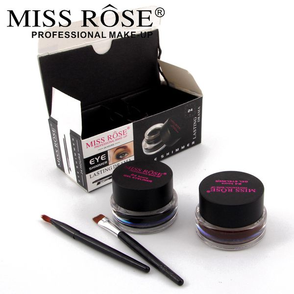 

miss rose 2 in 1 brown + black gel eyeliner make up water-proof and smudge-proof cosmetics set eye liner kit in eye liner makeup