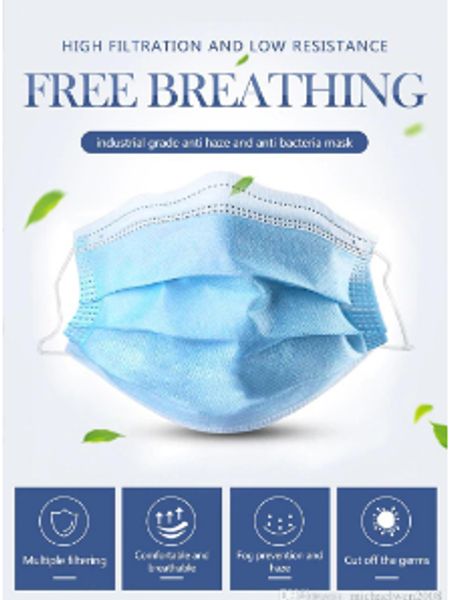 

50pcs 3 layer ffp2 disposable dust-proof protective face mouth masks anti pm2.5 influenza bacterial facial dust-proof 7339044 safety masks
