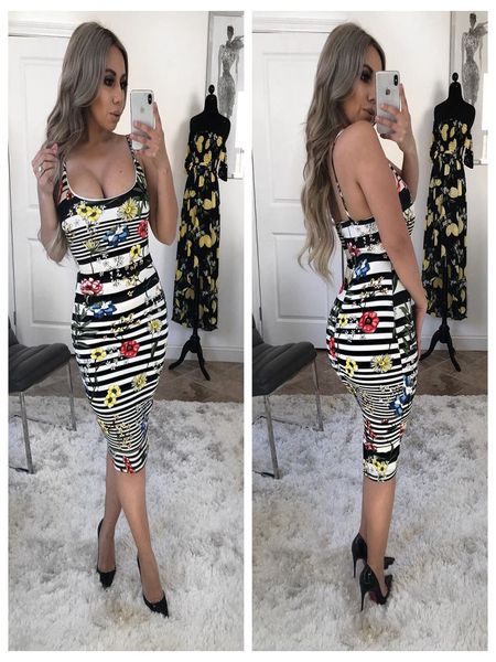 

European and American fashion casual women's classic striped flower dress dresses for womens Ladies designcostume women