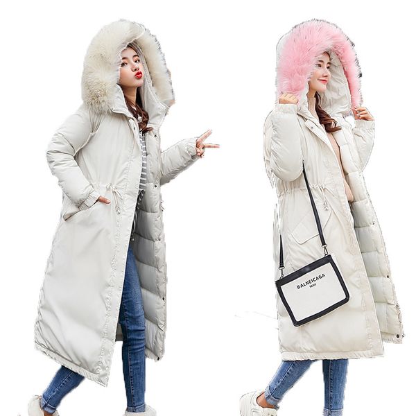 

cotton-padded clothes woman 2018 winter clothes new korea down girls long fund overknee cotton-padded will code easy loose tide, Black