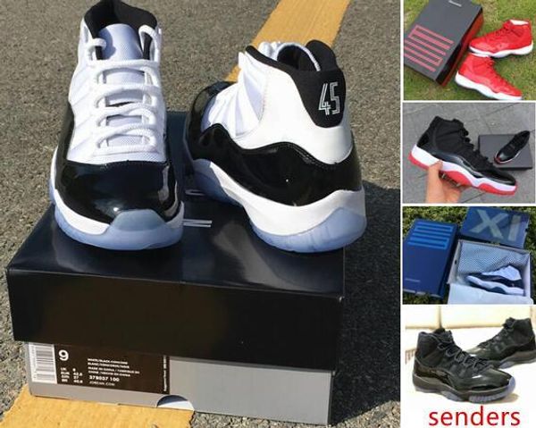 

concord 11 378037-100 blackout 11s prom night 11 real carbon fiber gym red gamma blue basketball shoes bred with