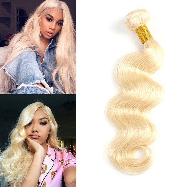 Peruvian 100 Human Hair Extensions 613 Blonde Body Wave One