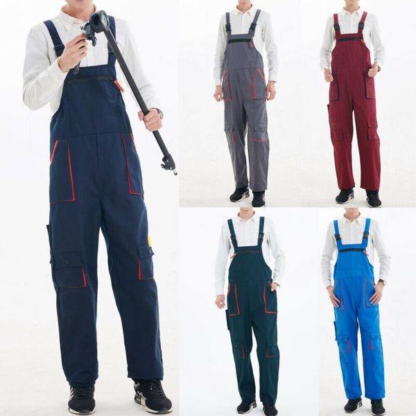 

new men's work bib overall men's overalls work overalls suits uniforms repair belt, Black