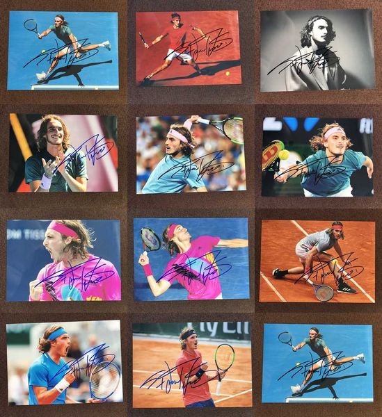 

hand signed stefanos tsitsipas autographed original p 5*7 autographs in ink 79j