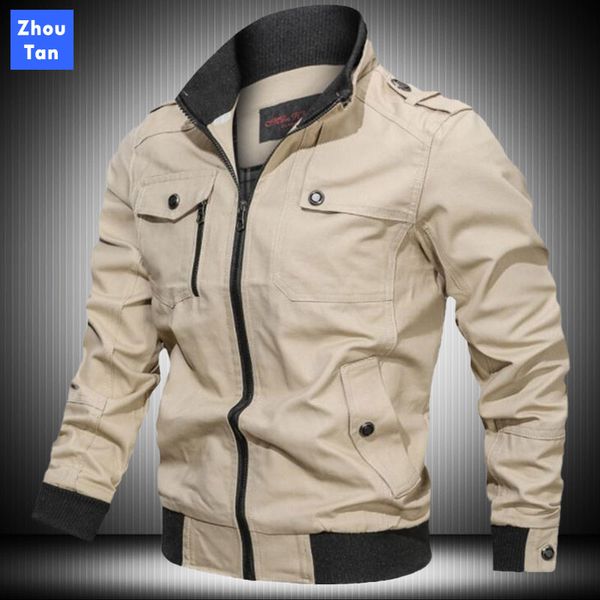 

2020 fashion pilot coat army men's bomber jackets men spring autumn cotton windbreaker cargo flight jacket male, Black;brown