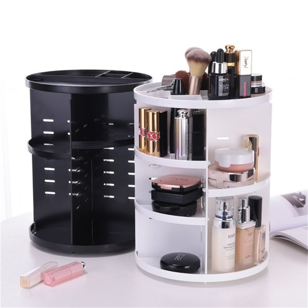 

rotating assembly make up cosmetics storage box brush holder home organizer case