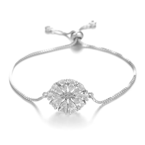 

30 kinds fashion diy chain bracelets for woman cubic zirconia flower copper adjustable charm bracelet bangles exquisite jewelry, Black