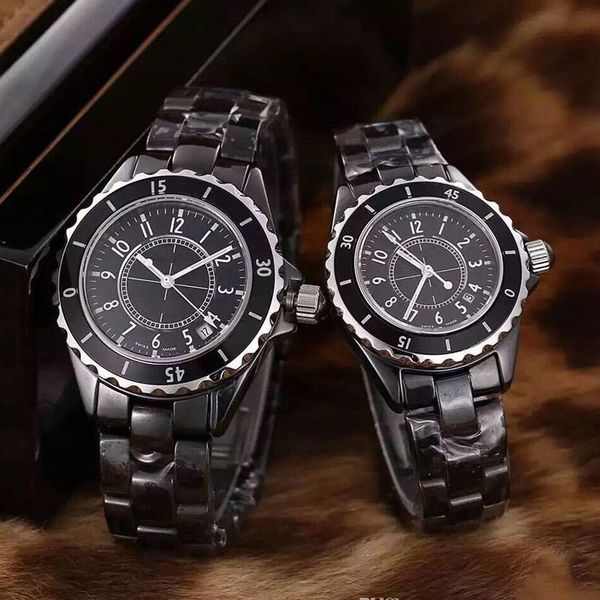 

Luxury watch 33mm 38mm black white luxury women watche quartz chronograph vk movement ceramic bezel diamond watch watche lady wri twatch