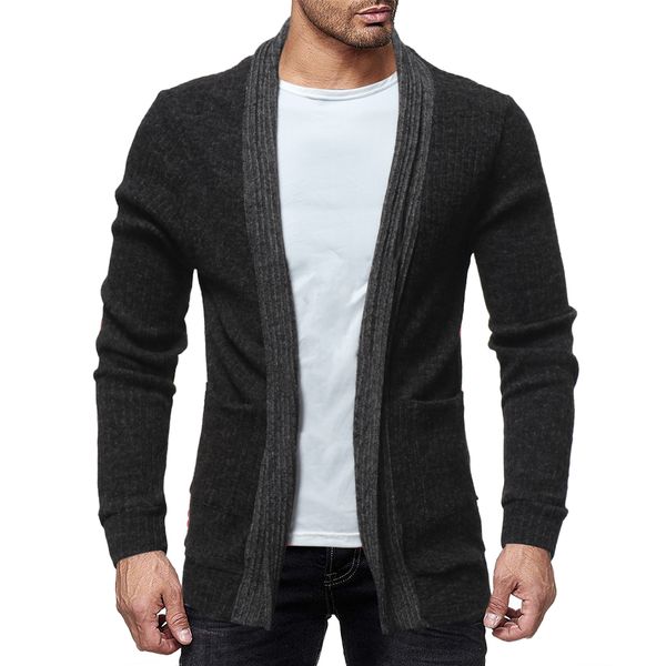 

men's sweaters sweater cardigan 2021 male brand casual slim men pure color simplicity hedging kgut, White;black