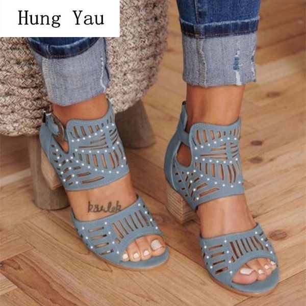 

woman sandals shoes summer fashion style hollow out wedges pumps high heels buckle strap gladiator women solid plus size 34-43, Black