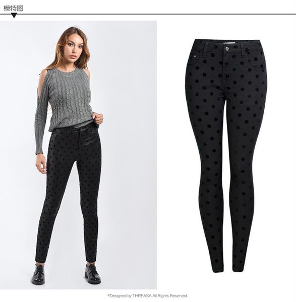 

fashion women designer jeans plus size womans clothes womens femme ripped jeans woman simplicity black wave point pencil pants made in china, Blue