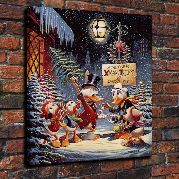 

утка скрудж в канун рождества домашнего декора ручной росписью hd печать маслом на холсте стены искусства холст картины 191119