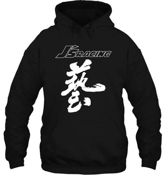 

men hoodie js racing motorsport international racing team jdm japan drift women streetwear, Black