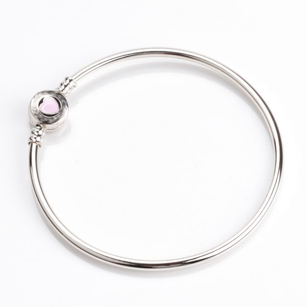 

новая оригинальная 925 серебряного браслета розового прекрасной любви сердце застежка змей цепь браслет fit шарма шарика jewellery способ, Black