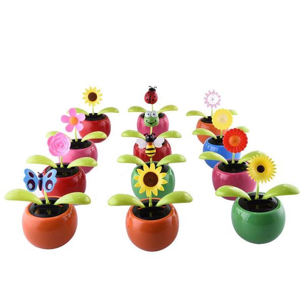 

automotive interior accessories solar energy automatic swinging sunflower ornaments