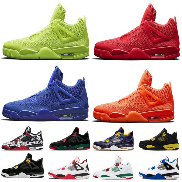 

2019 New Green Gym Red Raptors Tattoo Thunder Men 4 4s Basketball Shoes Size 7-13 White Cement Cactus Mens Trainers Sports Sneakers