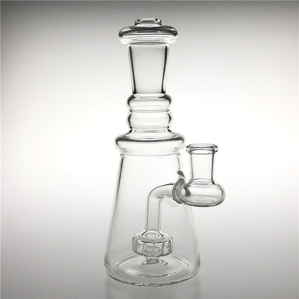 7 inç Cam Su Bong Dab Rig ile Nargile 14mm Kadın Kalın Başlık Petek Beher Bongs Bipbler Sigara Borular Duman için