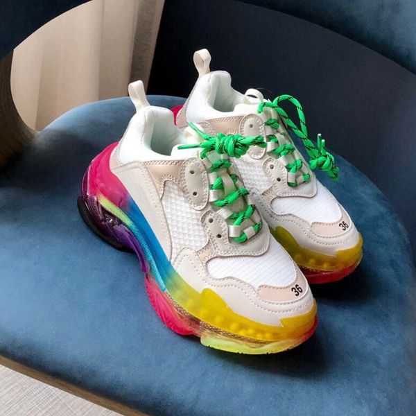 

paris 2019 crystal bottom triple-s leisure shoes designer dad shoes platform triple s sneakers for men women vintage kanye old grandpa train