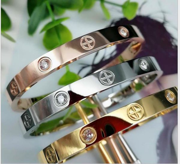 

titanium steel bracelet 18k rose gold couple bracelet, Silver