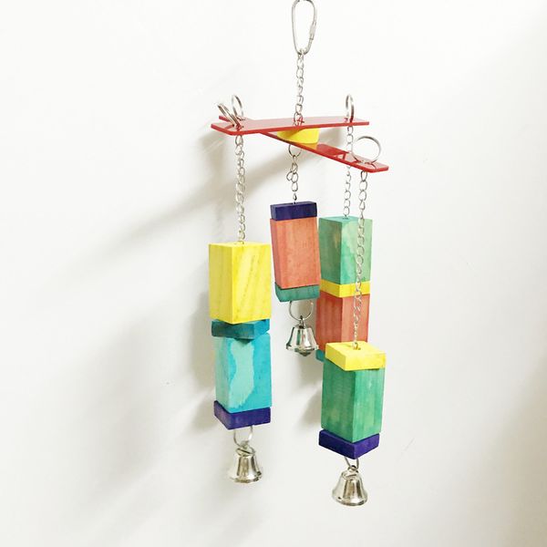 

middle and small size parrot gnaw toys second gram force colour building block gnawing string to climb ladder swing scaling ladder