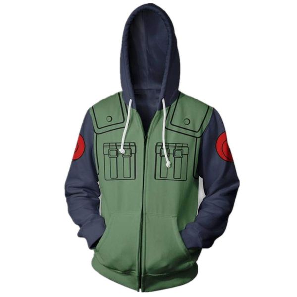 

anime 3d print naruto cosplay hoodies sweatshirts hoody tracksuits men women autumn casual zipper hooded jacket clothing, Black