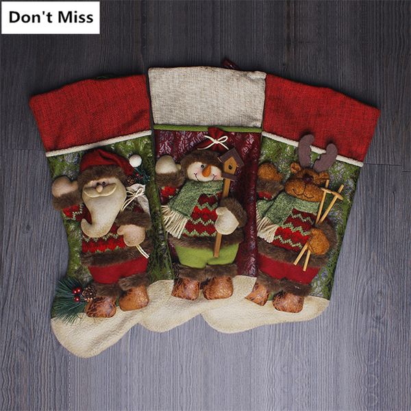 

santa claus snowman elk christmas gift bags christmas tree decorations natal gift bag stockings natale santa sacks