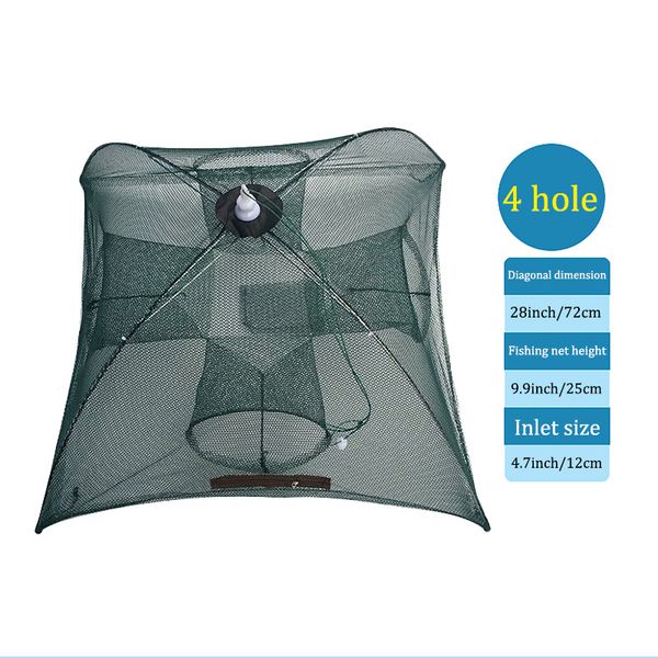 

portable fishing net nylon automatic foldable catch fish baits trap for fishes shrimp minnows crab cast mesh dx88
