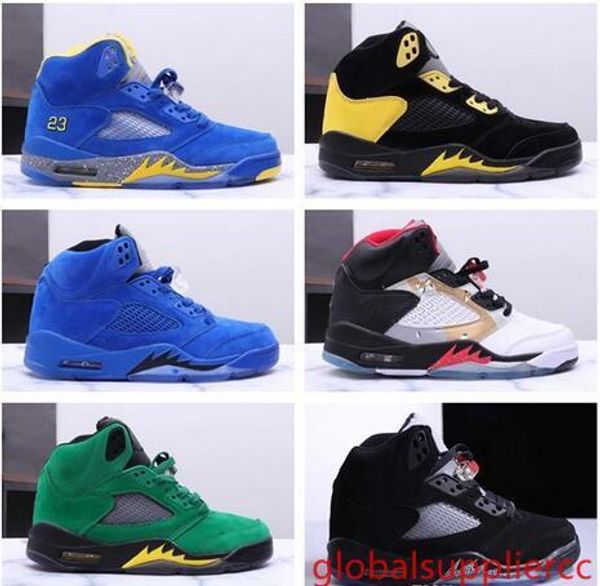 

2019 new wings 5 5s mens basketball shoes men women 5 gs metallic 3m reflect black oreo wings athletics sneakers size 40-47