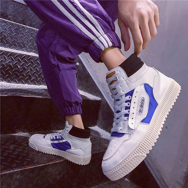 

high-white shoes men s new fashion in winter 2019 little white web celebrity red casual shoes