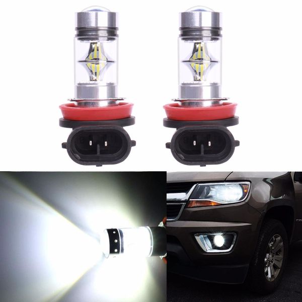 2 Pieces H4 100W 4300K Yellow LED Projector Foglight Daytime Driving