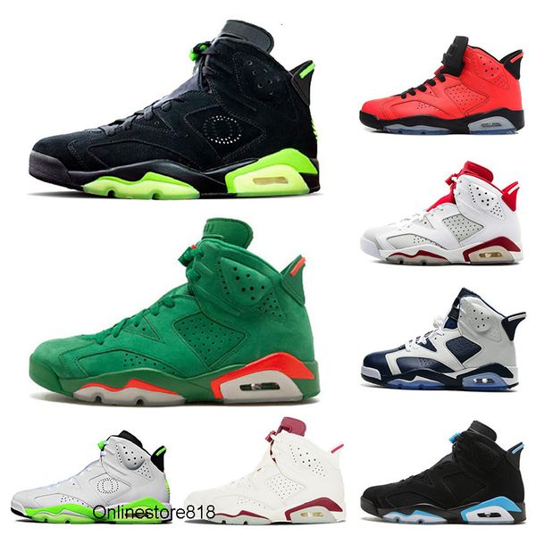 

infrared bred 6 6s men basketball shoes green suede gatorade unc oreo carmine men sports sneakers designer trainers us 7-13