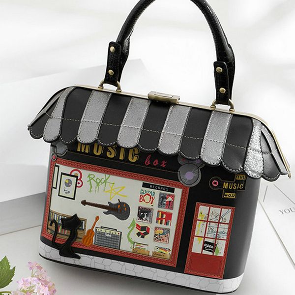 

women 3d embroidery fancy room shaped house handbag unique novelty cartoon creative messenger shoulder bag girls crossbody bags