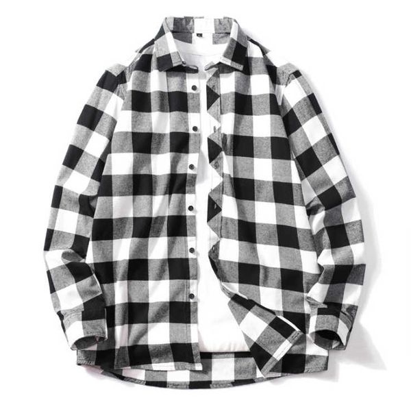 

men's designer brand shirt long sleeve plaid casual shirt men's cardigan wear outside with fashion inside shirt men loose