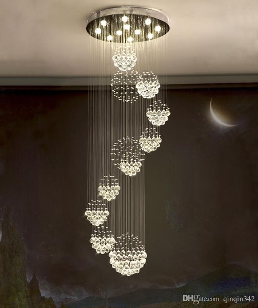 Modern Chandelier Large Crystal Light Fixture For Lobby Staircase