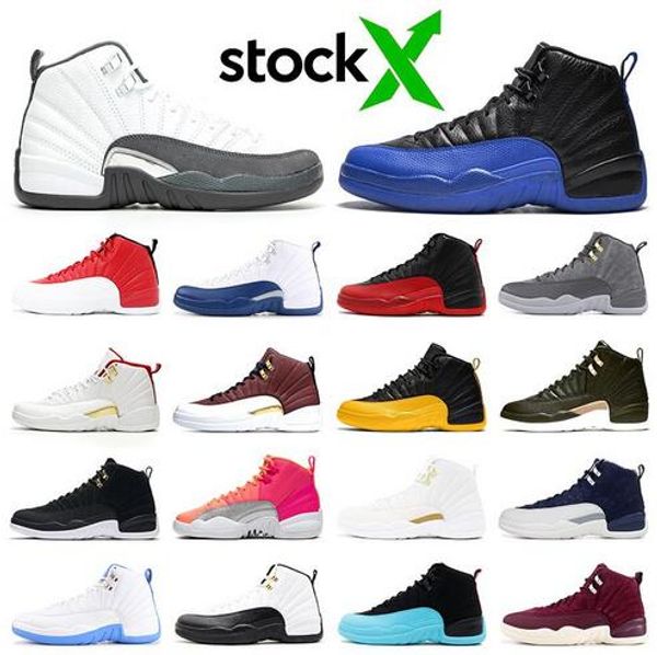 

stock x men basketball shoes jumpman 12 12s dark grey game royal punch reverse taxi ovo mens trainer fashion sports sneakers