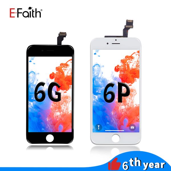 

efaith нет мертвых пикселей высокого цветной жк-экран для iphone 6 / 6plus белый жк-дисплей с сенсорным экраном дигитайзер полная бесплатная