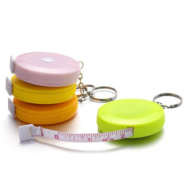 

mini tape measure tape ruler with keychain portable high precision measure with ring for cloth sewing craft (1.5m, Black