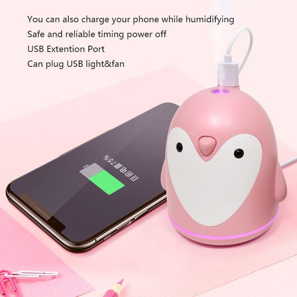 

eloole usb ultrasonic air humidifier penguin aromatherapy diffuser air mist maker aroma humidification for home car office