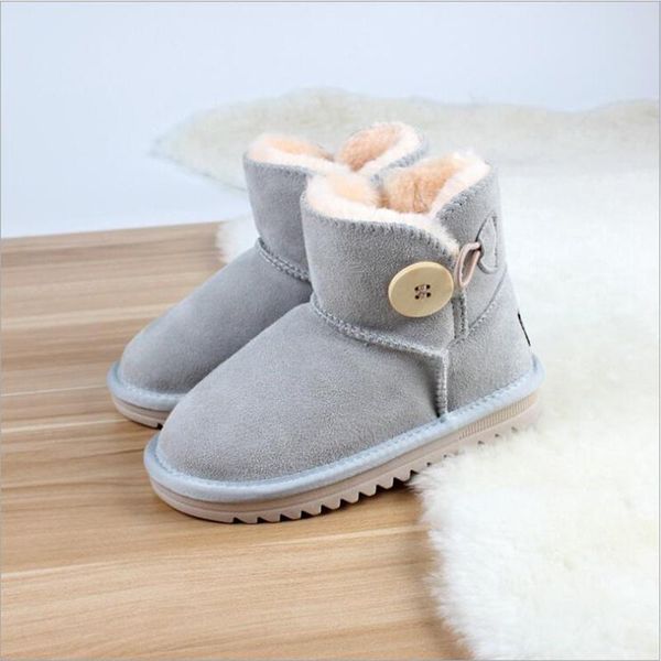 

детские снегоступы нескользящей сухожилия нижней части большой детский натуральной кожи дышащий детская обувь снега сапоги, Black;grey