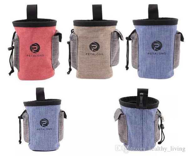 

pet dog puppy pouch walking food treat snack bag agility bait training pockets waist storage hold food container bag 222