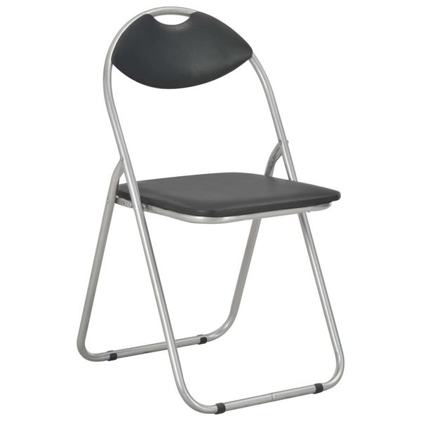 

folding dining chairs 4pcs black leatherette patio benches