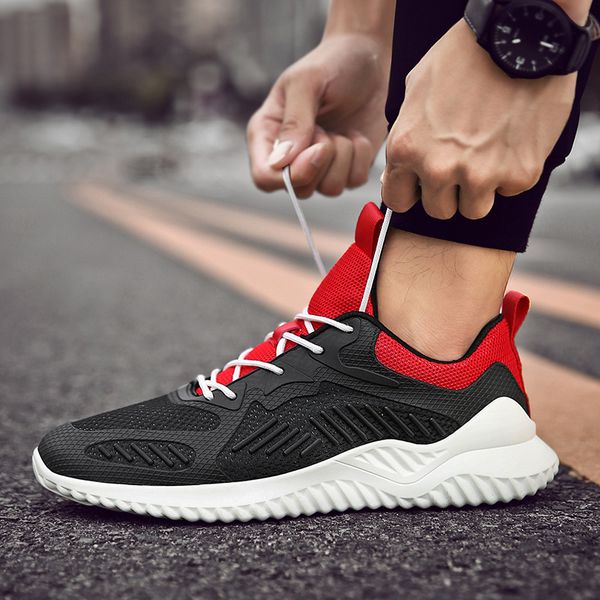 

men's shoes summer breathable 2019 new style sports casual network shoes men dad white mesh shoe men's trendy, Black