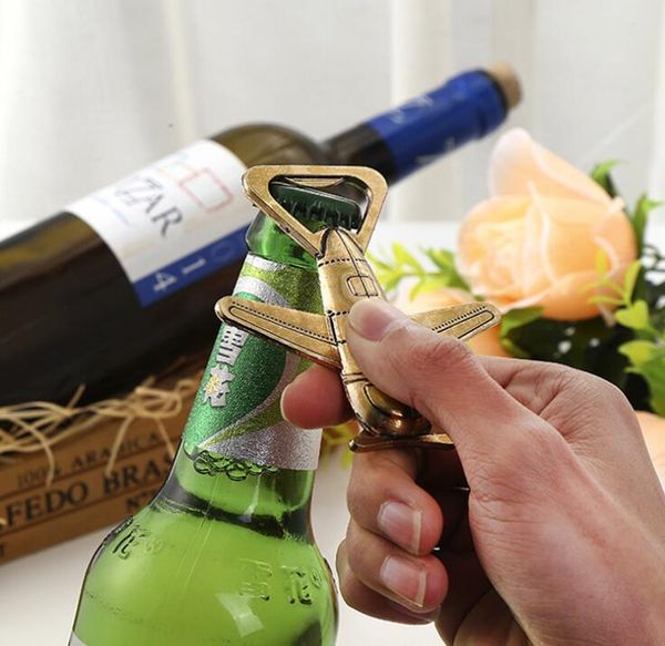 

creative zinc alloy bottle opener aircraft beer bottle opener metal airplane openers christmas wedding party favor kitchen tool