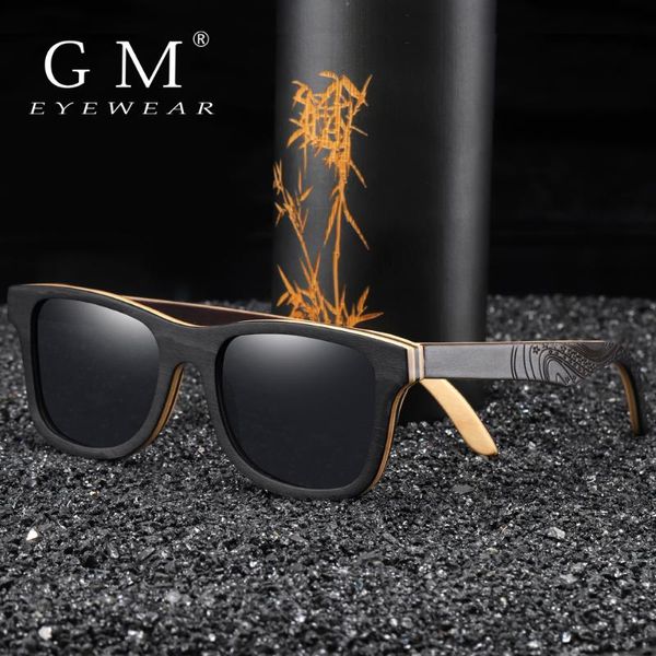 

gm black wooden sunglasses handmade natural skateboard wooden sunglasses men women polarized s5832, White;black