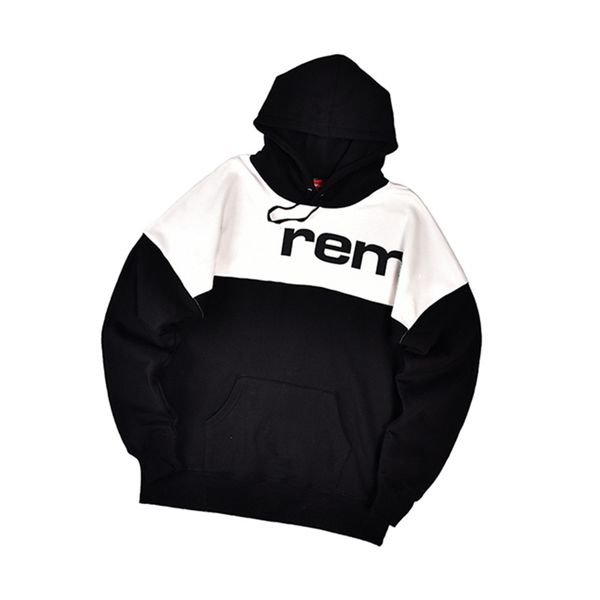 

63 oz s blocked hooded 17fw stitching large lettered sweater lu han wu yifan celebrity inspired hoodie, Red