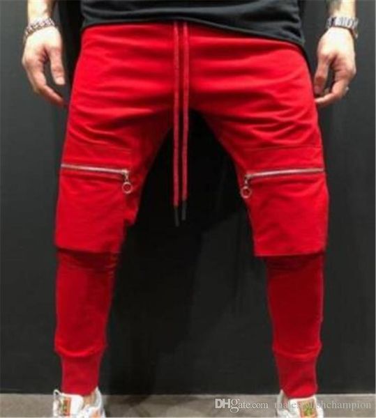 

solid color designer cargo pants casual drawstring pocket capris cargo pants regular multi work trousers male fashion clothing, Black